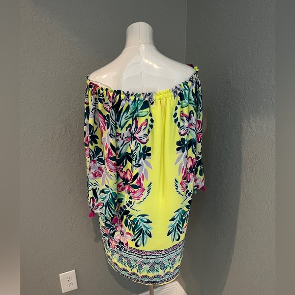 PAYGE LEMUR ME ALONE Lilly Pulitzer Off Shoulder DRESS M L - Picture 3 of 6